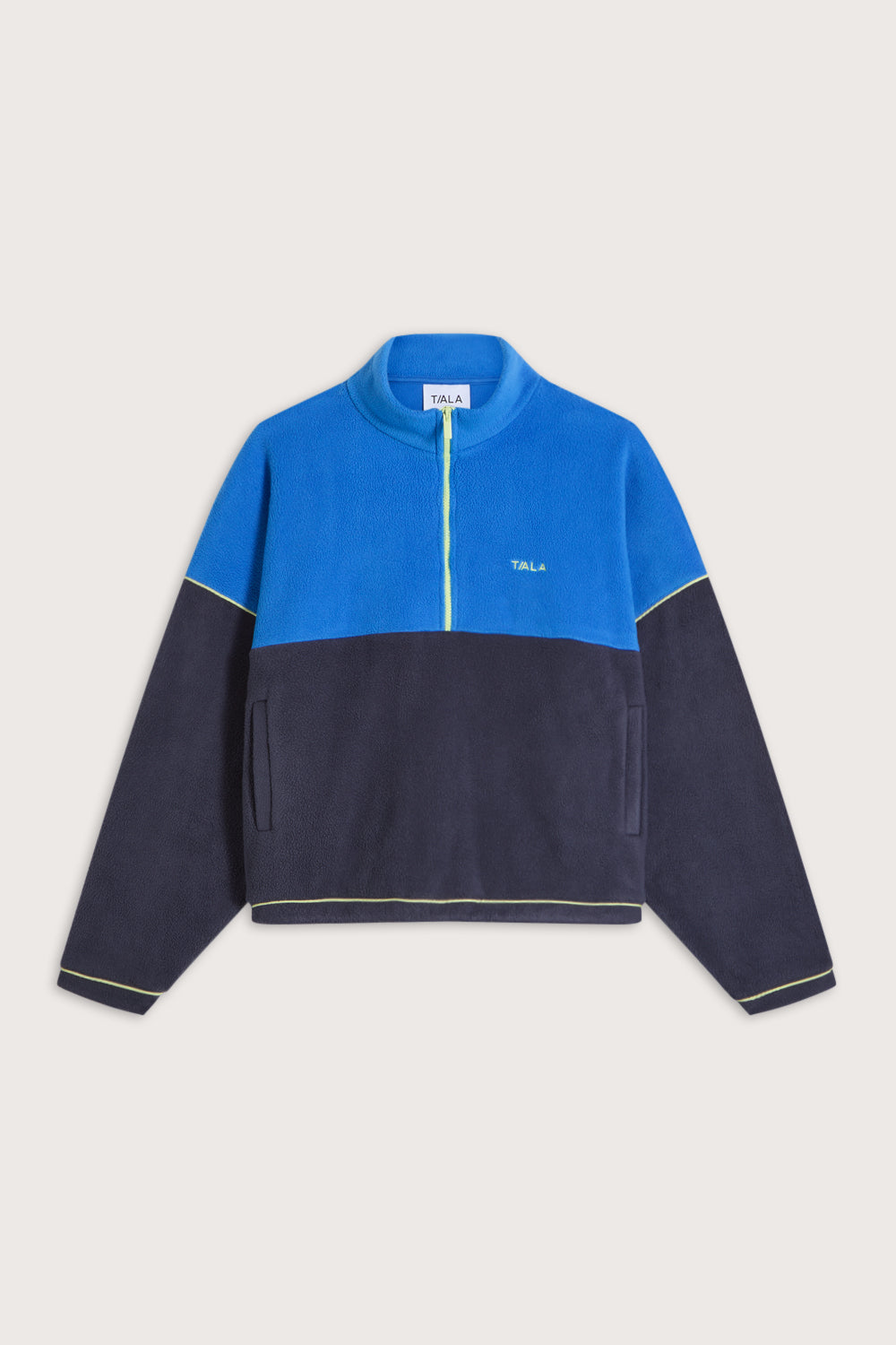 1/4 Zip Fleece Jacket - Steel Grey / Cobalt Blue