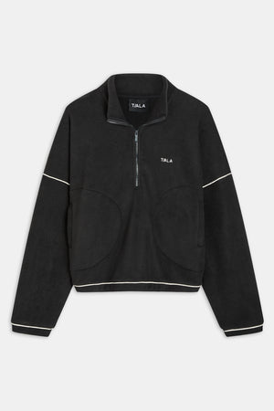1/4 Zip Fleece Jacket - Black & Ivory