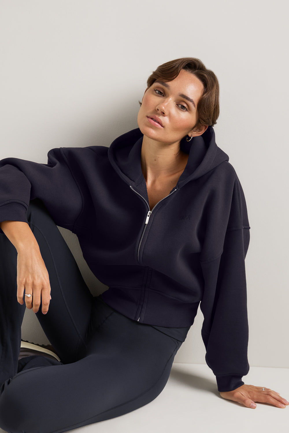 Cocoon Zip Through Hoodie - Midnight Navy