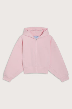 Cocoon Zip Through Hoodie - Ballet Pink