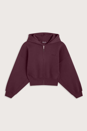 Cocoon Zip Through Hoodie - Fig