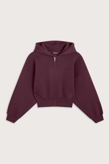 Cocoon Zip Through Hoodie - Fig