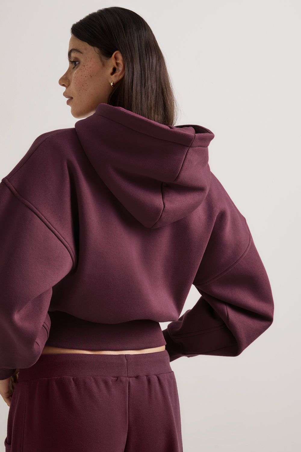 Cocoon Zip Through Hoodie - Fig