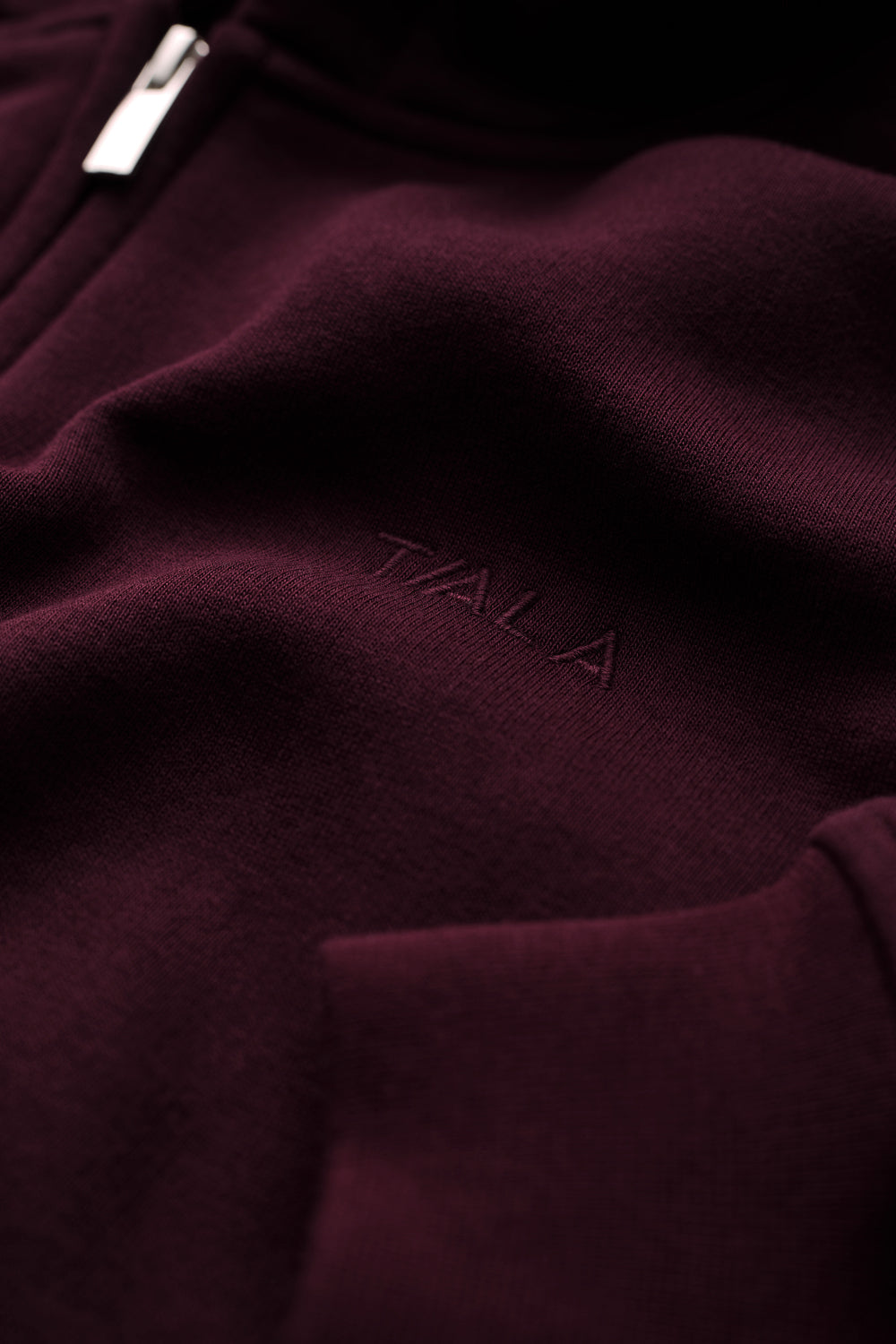 Cocoon Zip Through Hoodie - Deep Burgundy