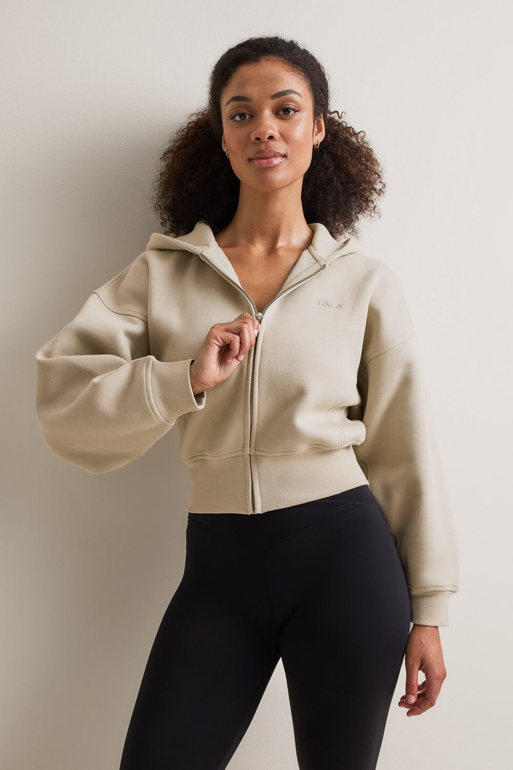 Cocoon Zip Through Hoodie - Chai Latte
