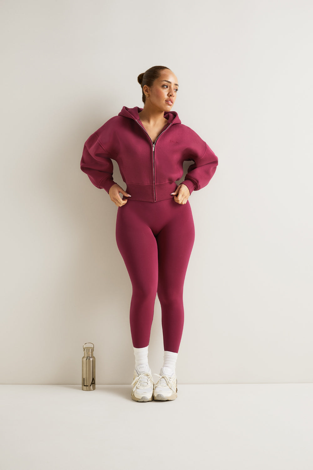 Cocoon Zip Through Hoodie - Cherry Red