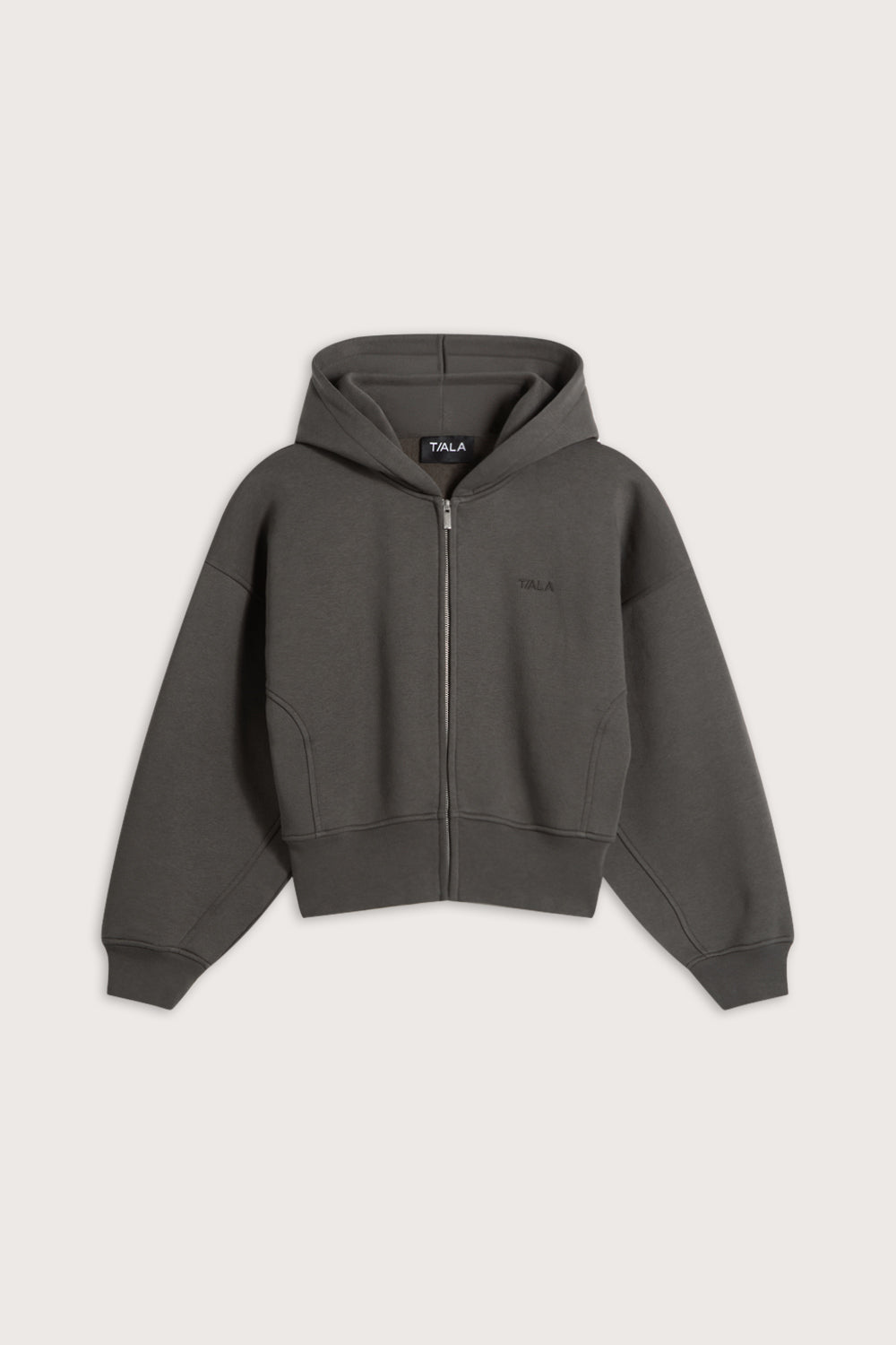 Cocoon Zip Through Hoodie - Dark Olive