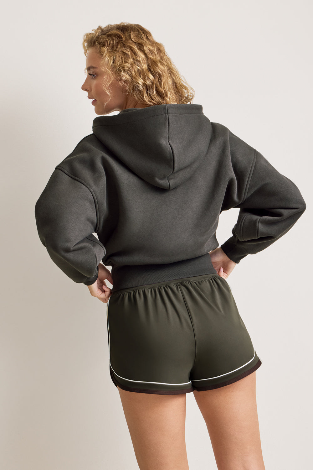 Cocoon Zip Through Hoodie - Dark Olive