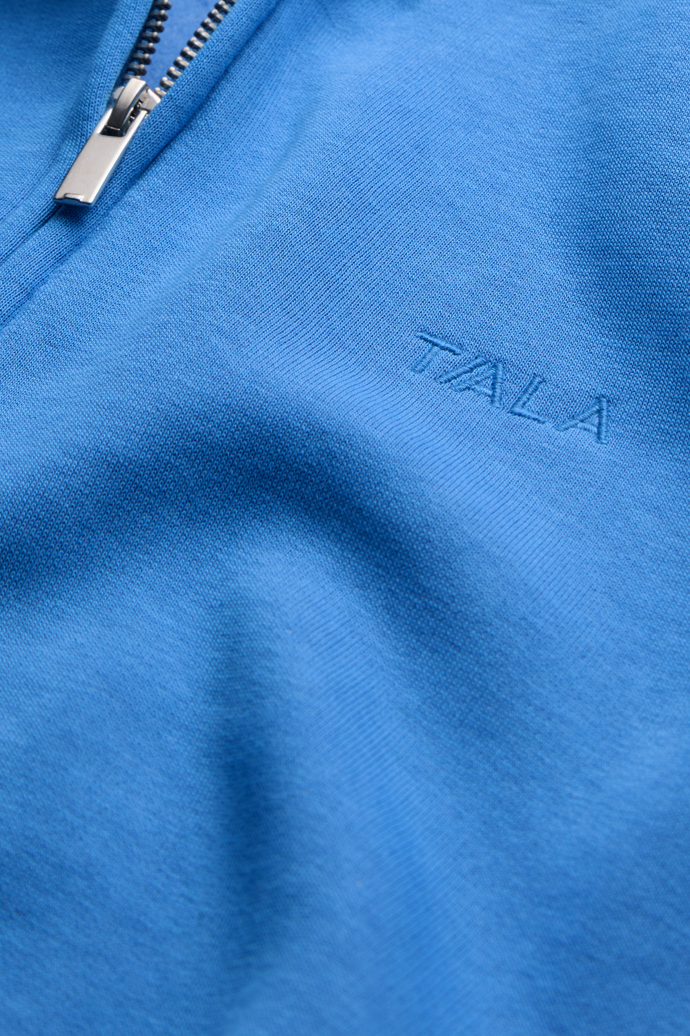 Cocoon Zip Through Hoodie - Washed Cobalt Blue