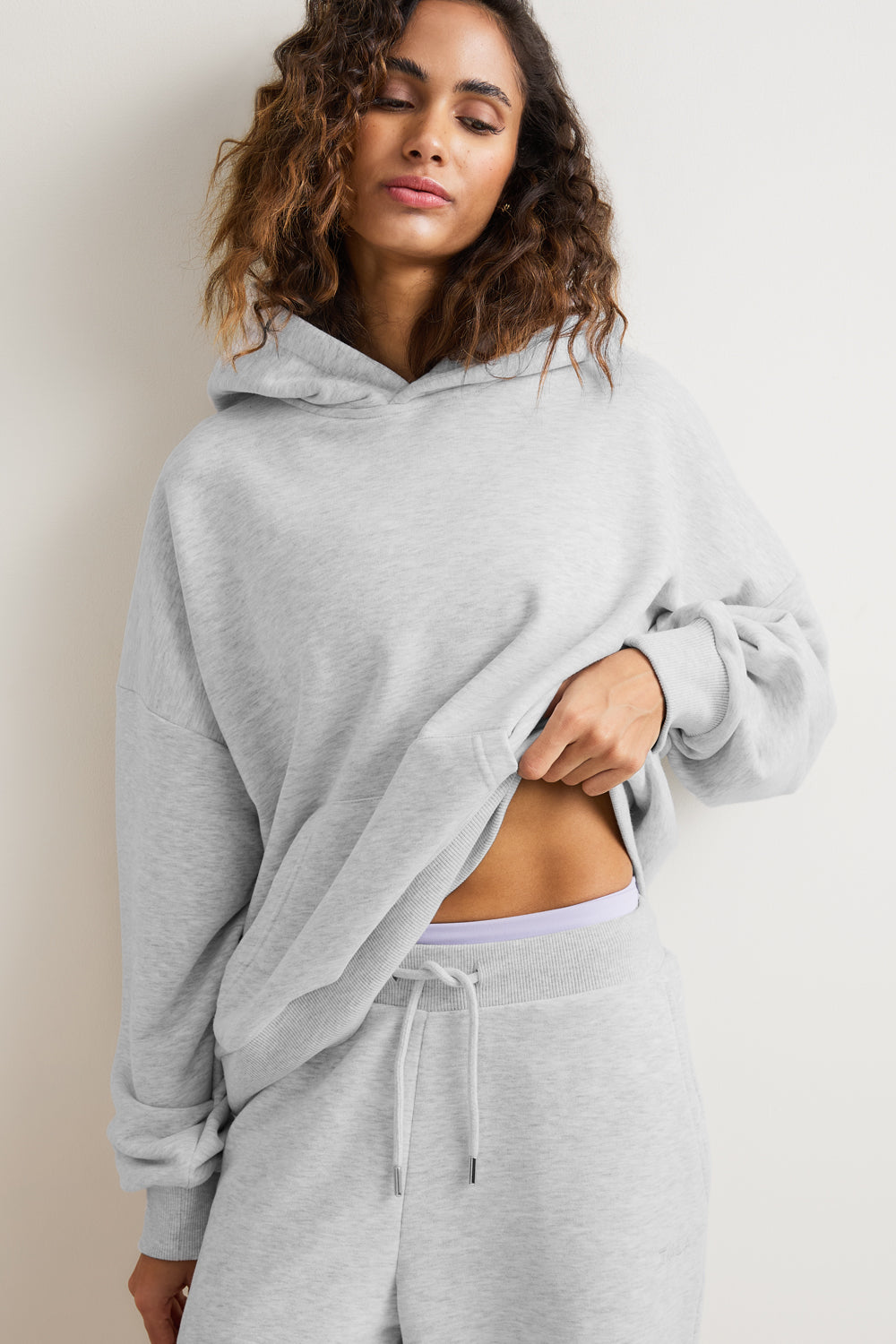 Peached Girlfriend Hoodie - Grey Marl