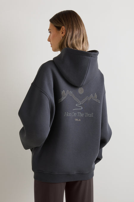 Trail Graphic Oversized Hoodie - Vintage Slate