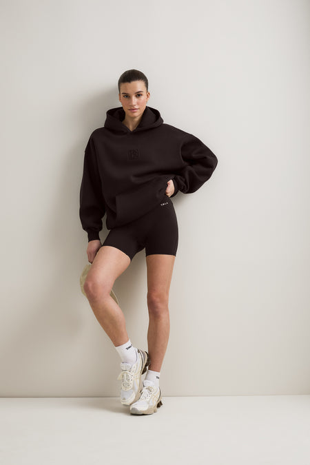 Oversized Embossed Logo Hoodie - Americano