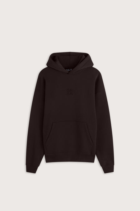 Oversized Embossed Logo Hoodie - Americano