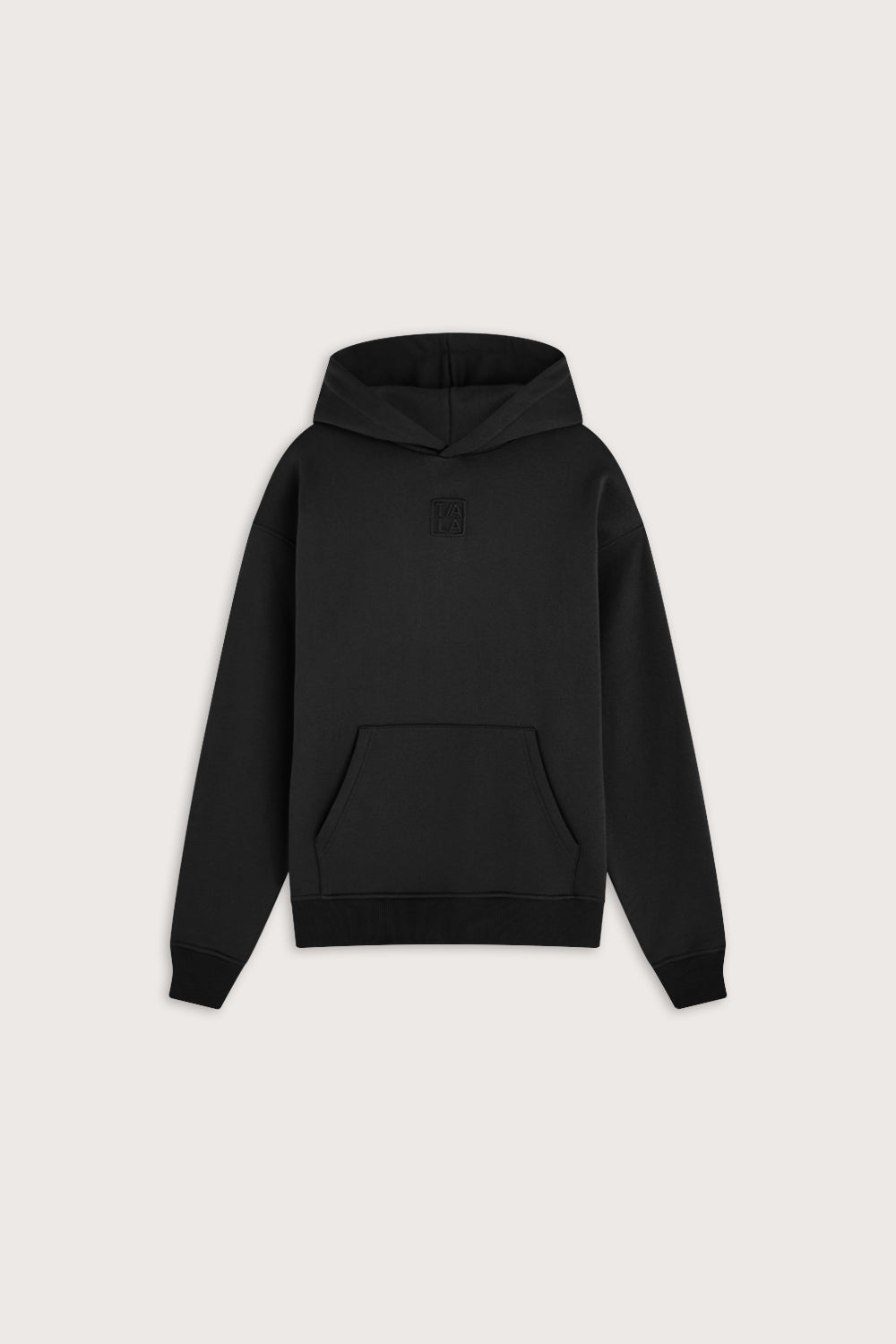 Oversized Embossed Logo Hoodie - Black
