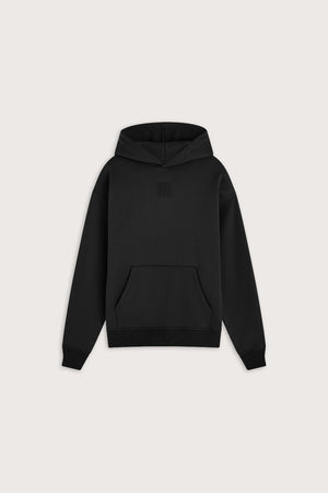 Oversized Embossed Logo Hoodie - Black