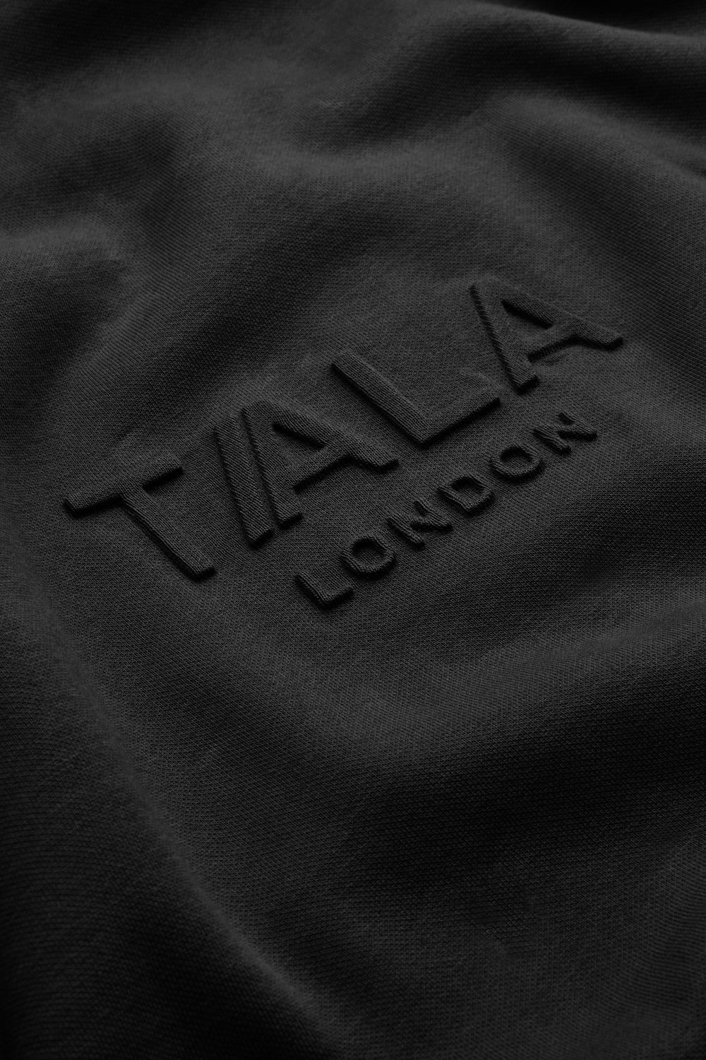 Oversized Embossed Logo Hoodie - Black