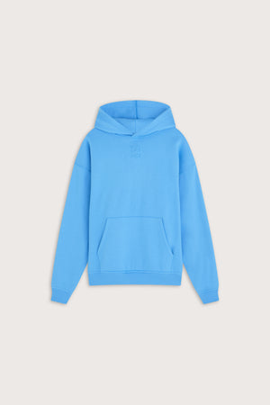 Oversized Embossed Logo Hoodie - Sky Blue