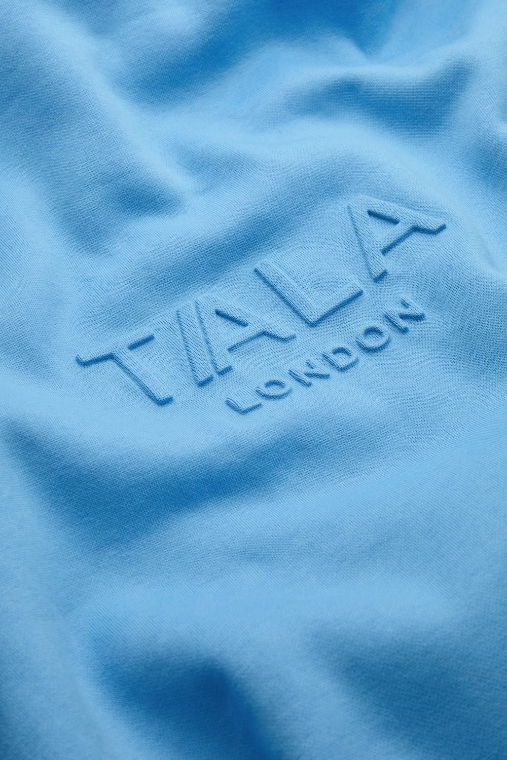 Oversized Embossed Logo Hoodie - Sky Blue