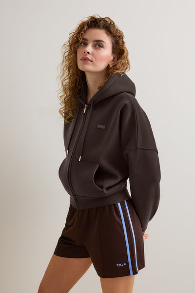 Oversized Cocoon Zip Through Hoodie - Americano – TALA