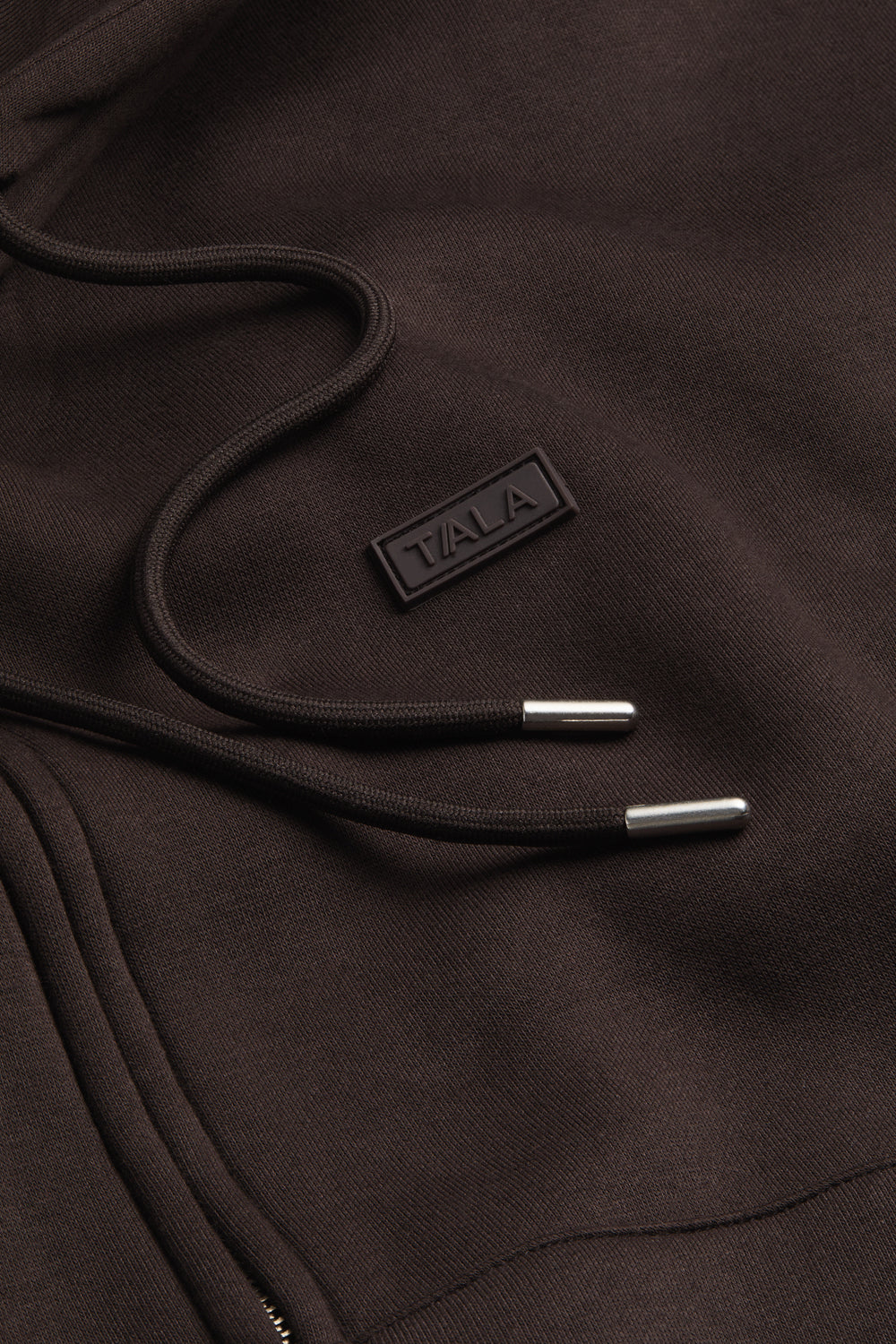 Oversized Cocoon Zip Through Hoodie - Americano