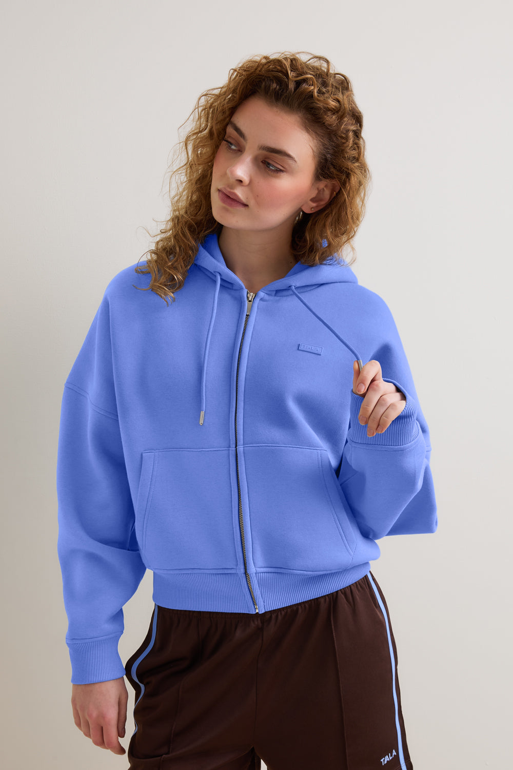 Oversized Cocoon Zip Through Hoodie - Iris Blue – TALA