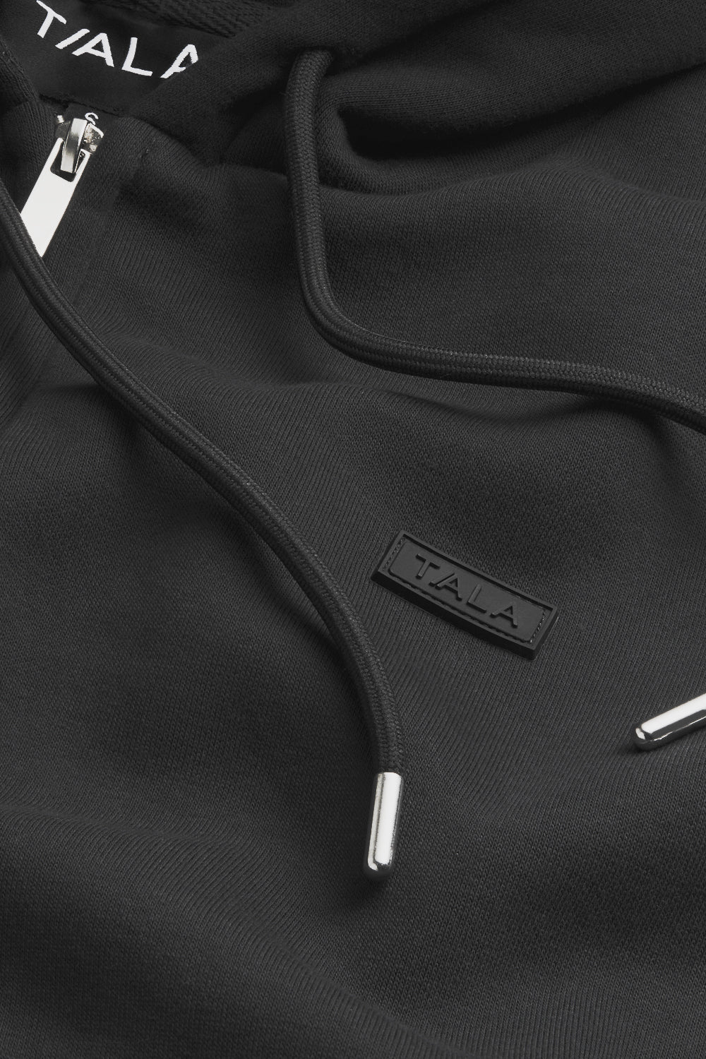 Oversized Cocoon Zip Through Hoodie - Vintage Black