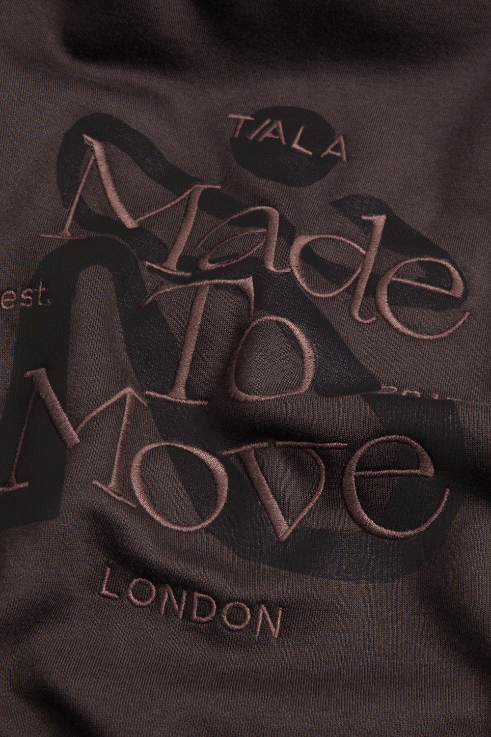 Made to Move Oversized Graphic Hoodie - Mocha Brown