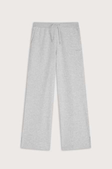 Peached Wide Leg Jogger - Grey Marl
