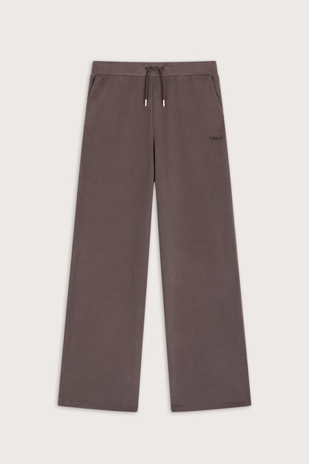 Peached Wide Leg Jogger - Mocha Brown
