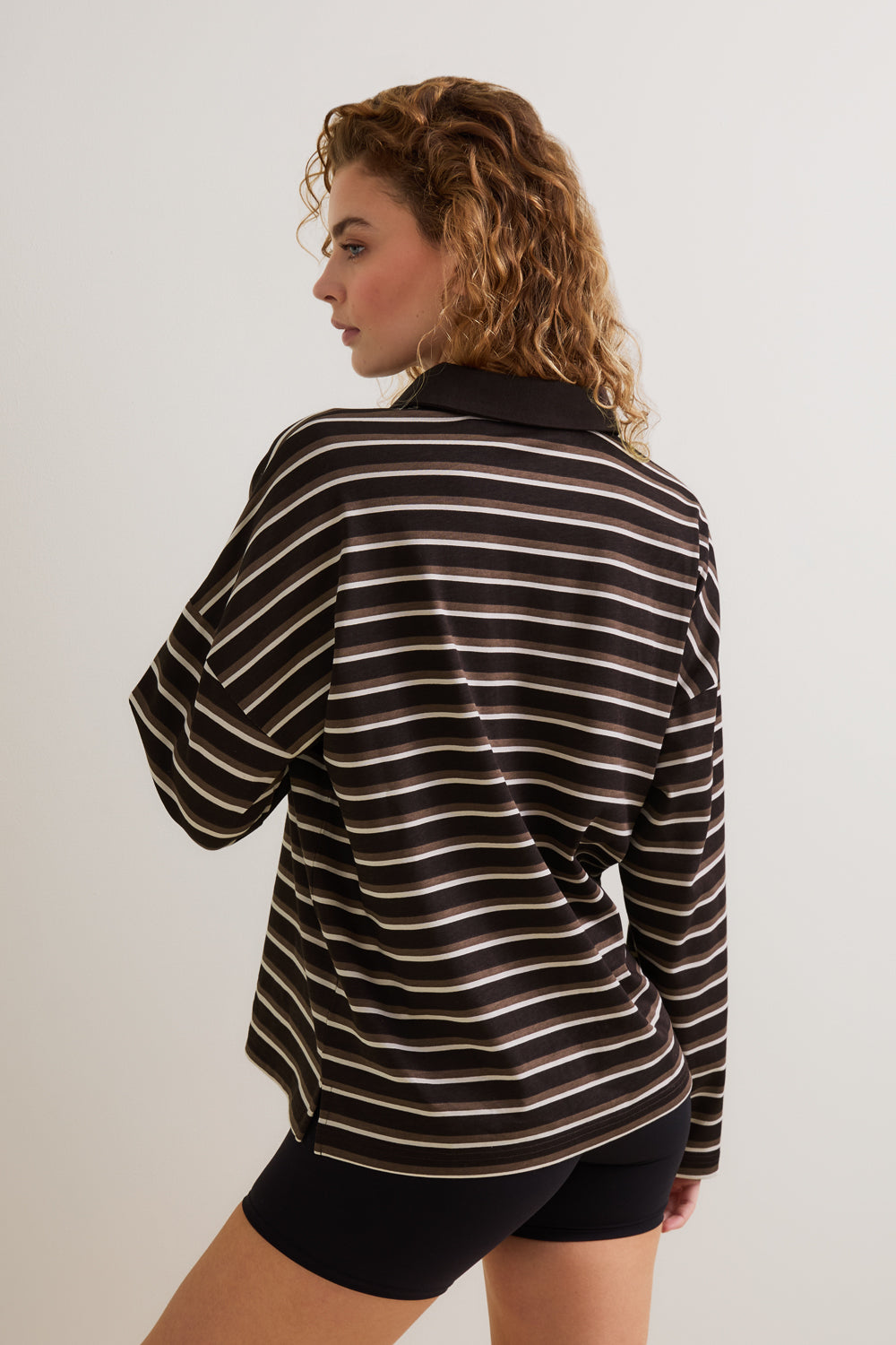 Rugby Polo Shirt - Brown Stripe