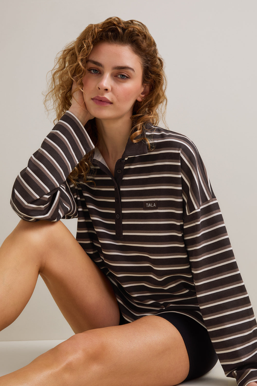 Rugby Polo Shirt - Brown Stripe