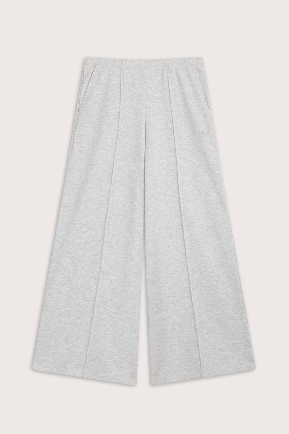 Mid Rise Pintuck Ultra Wide Leg Jogger - Grey Marl – TALA