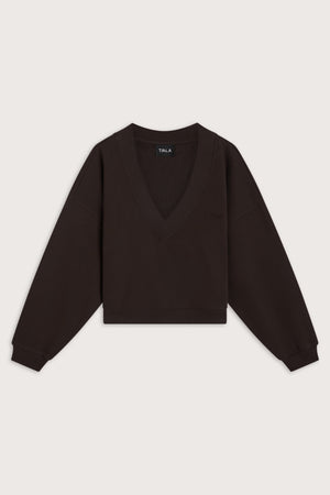 V-Neck Sweatshirt - Americano