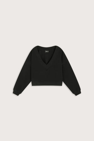 V-Neck Sweatshirt - Black