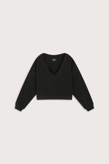 V-Neck Sweatshirt - Black