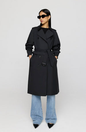 Black belted trench coat shop