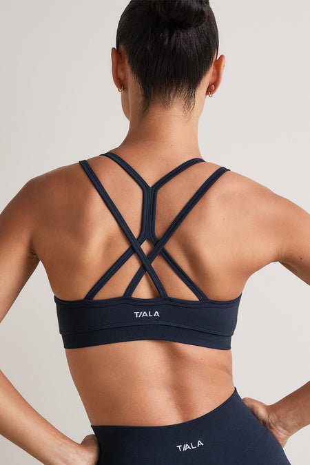 Sculpt Seamless Multi Strap Sports Bra - Navy Marl
