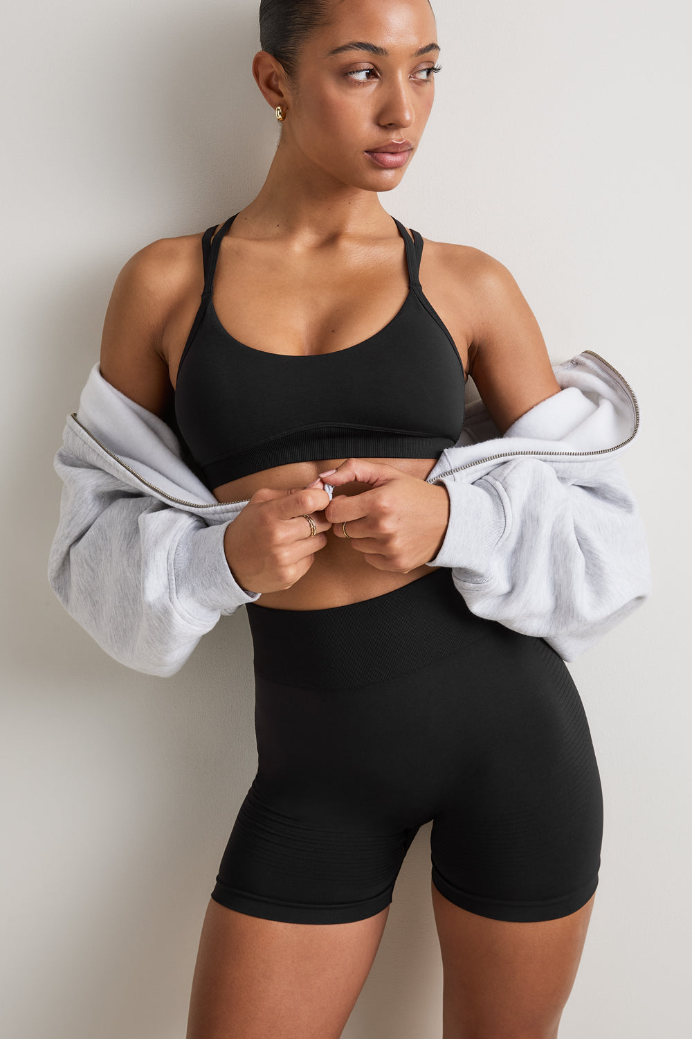 Sculpt Seamless Scrunch Shorts - Black Marl