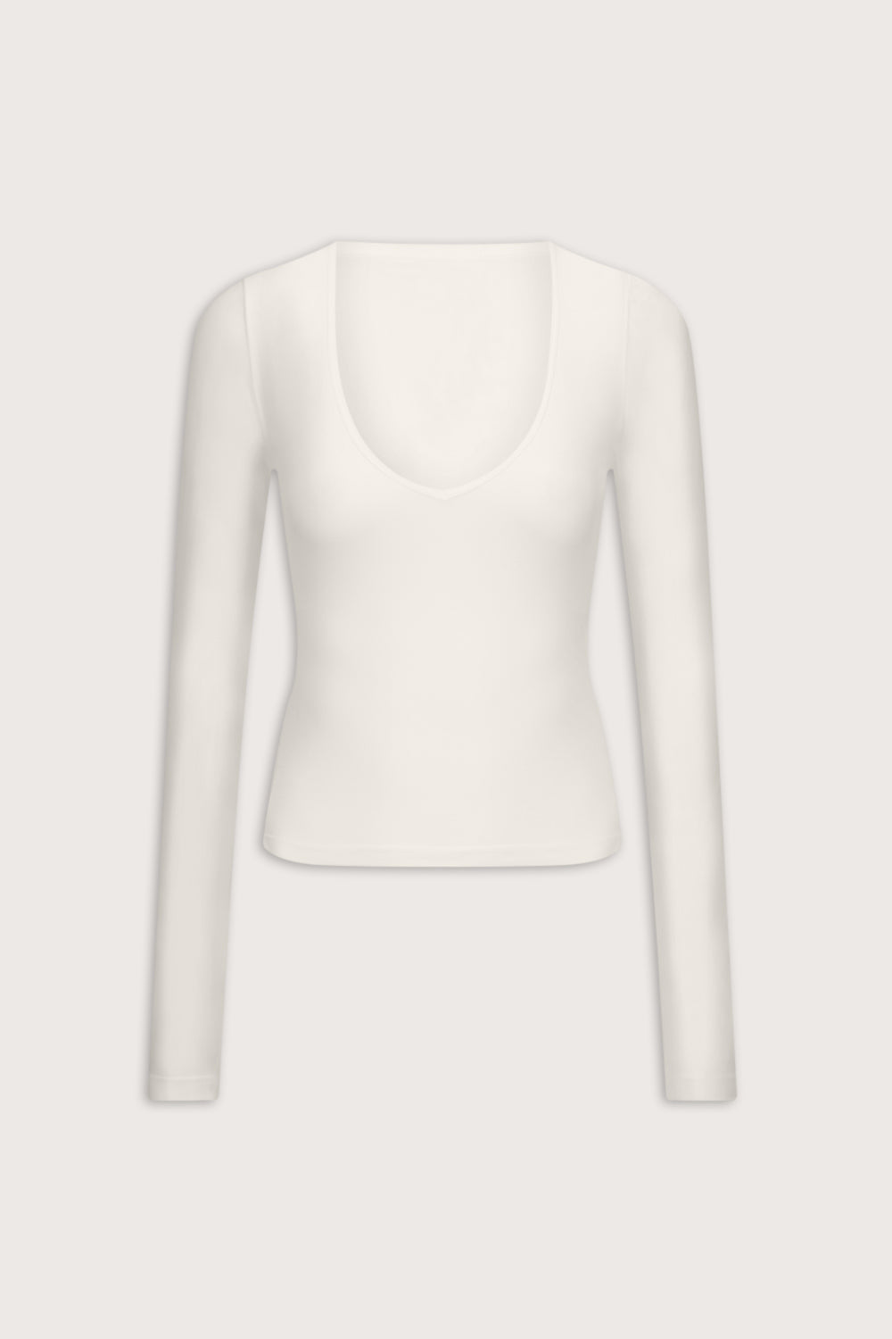 Sculpt Seamless Wide Scoop Neck Top - Ivory