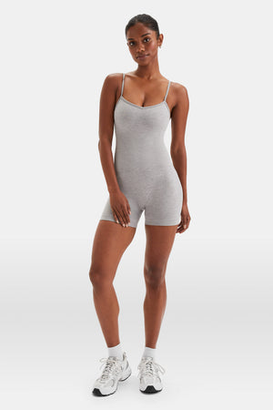 Sculpt Seamless Scrunch Unitard - Light Grey Marl