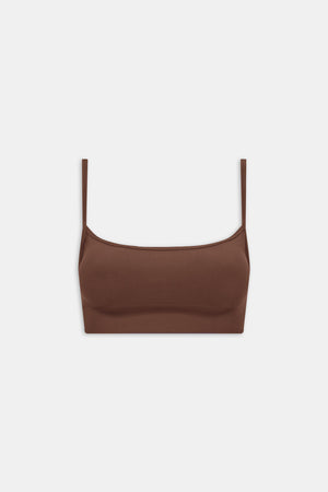 Sculpt Seamless Bandeau Sports Bra - Coffee Marl