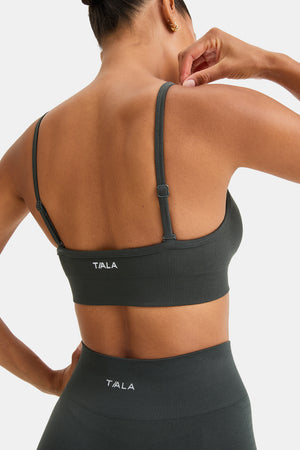 Sculpt Seamless Bandeau Sports Bra - Slate Green