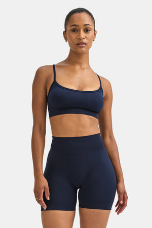 Sculpt Seamless Bandeau Sports Bra - Navy Marl