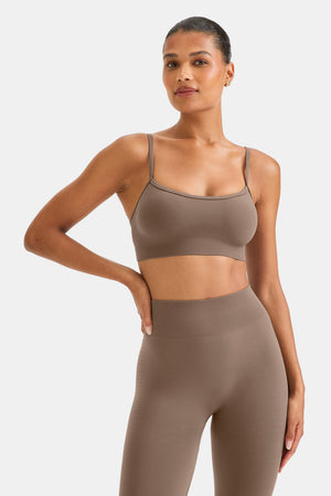 Sculpt Seamless Bandeau Sports Bra - Taupe