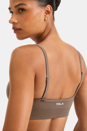 Sculpt Seamless Bandeau Sports Bra - Taupe