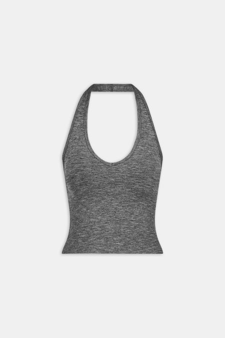 Sculpt Seamless Halter Tank - Charcoal Marl