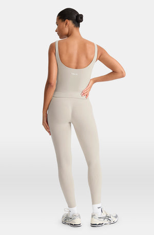 SCULPT SEAMLESS BUILT-IN BRA VEST - CHAI MARL