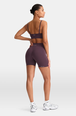 SCULPT SEAMLESS SCRUNCH CYCLING SHORTS - PLUM MARL