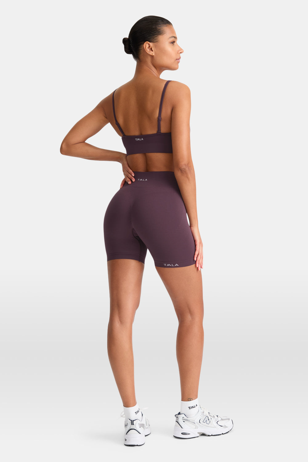 SCULPT SEAMLESS SCRUNCH CYCLING SHORTS - PLUM MARL