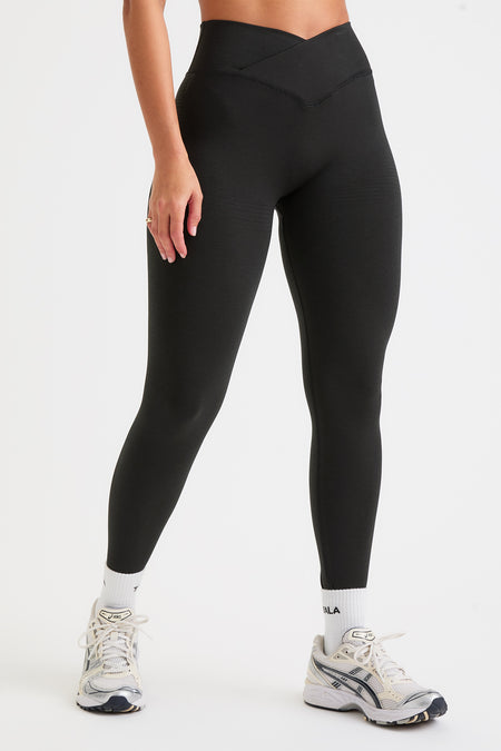 Sculpt Seamless Wrap Scrunch Legging - Black Marl